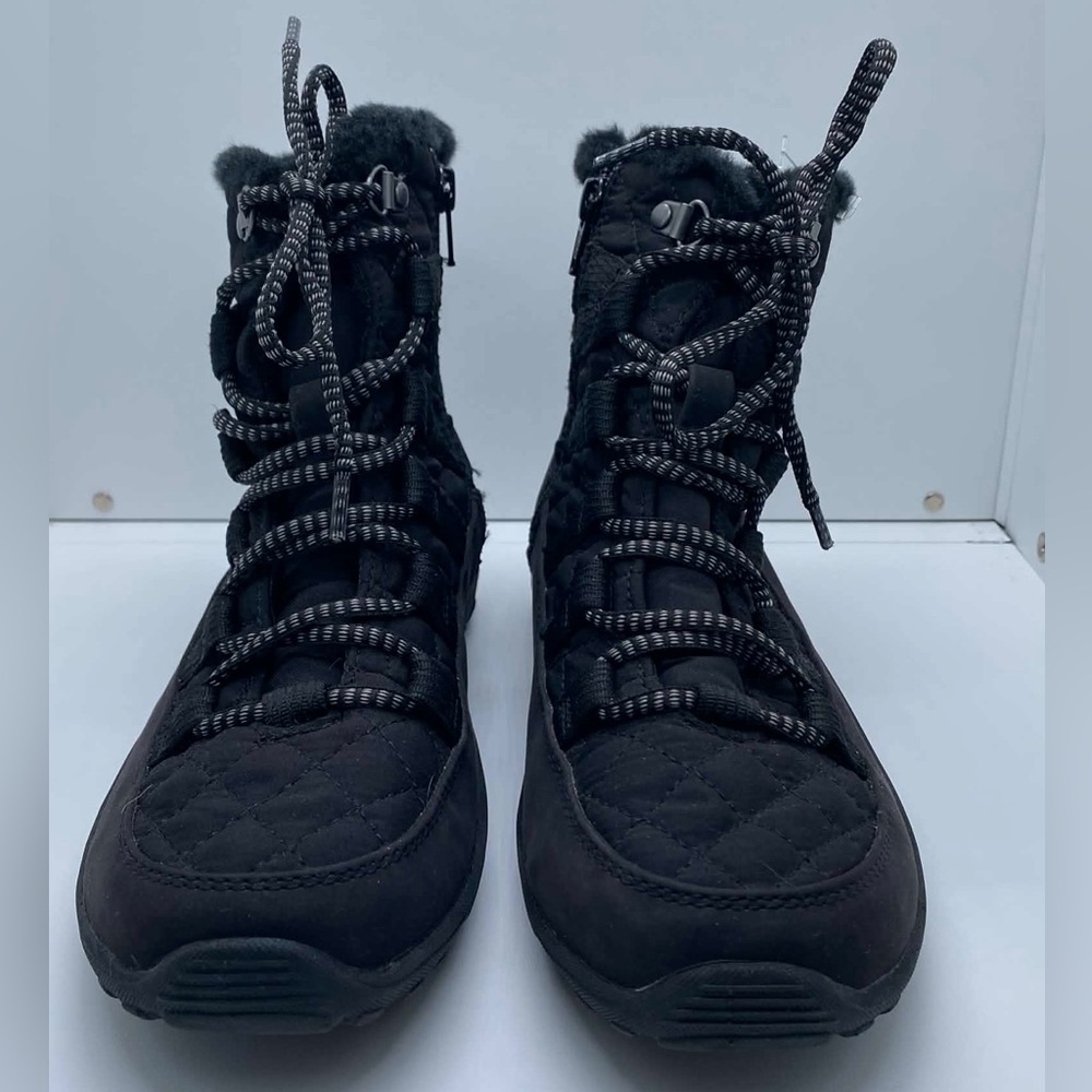 Skechers Reggae Fest-Moro Women's Black Quilted Lace-Up Ankle Boots 49583 Size 6 - Picture 2 of 8